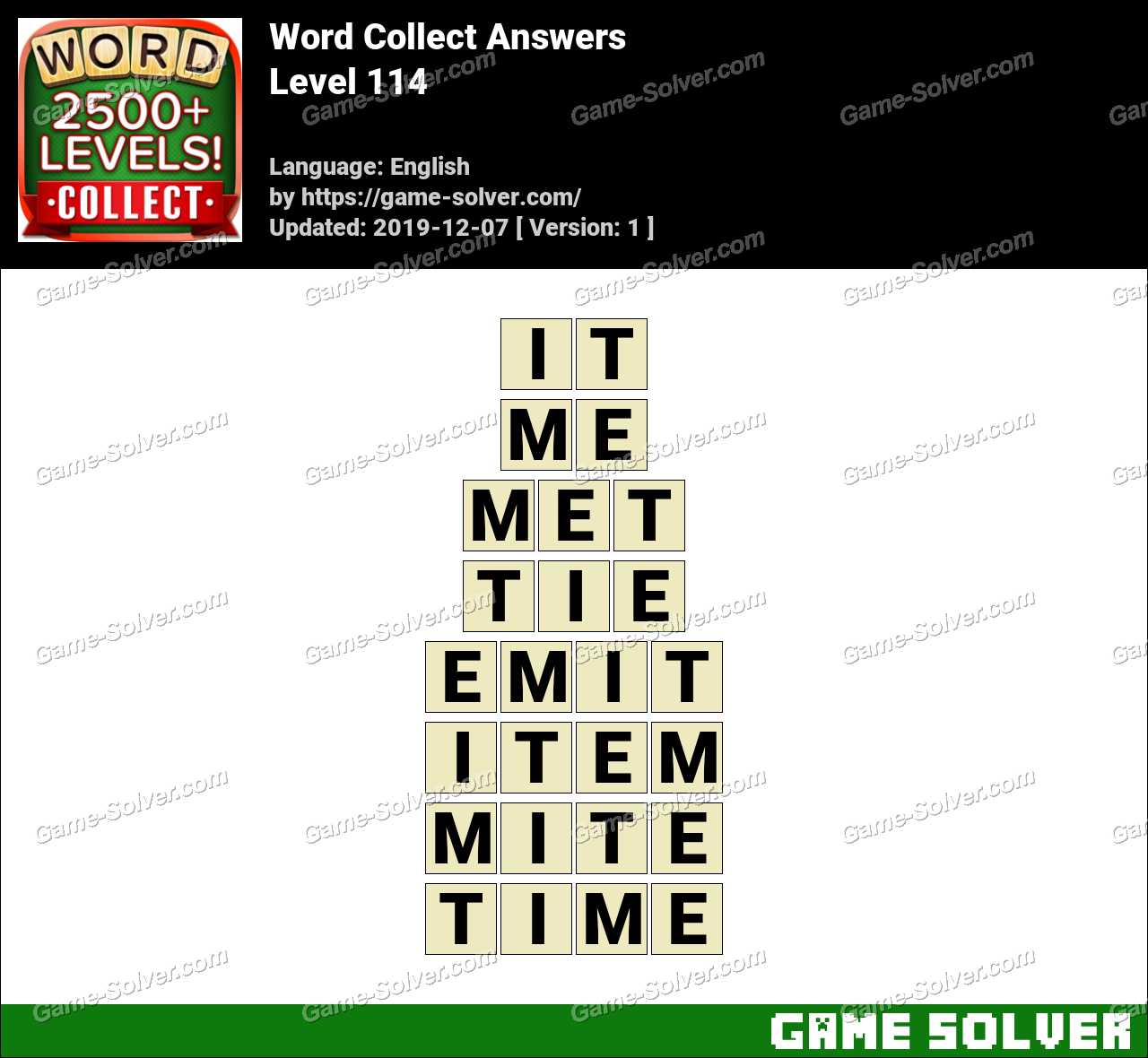 Word Collect Level 114 Answers • Game Solver