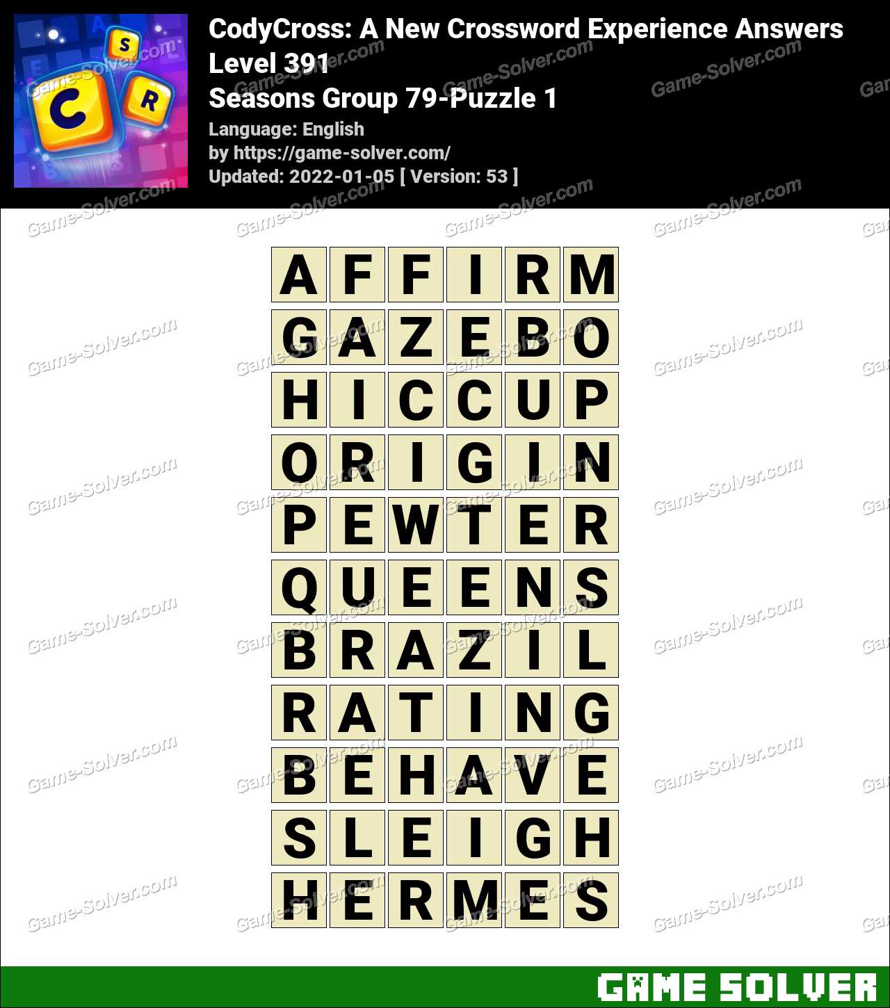 Codycross Seasons Group 79 Puzzle 1 Answers Game Solver
