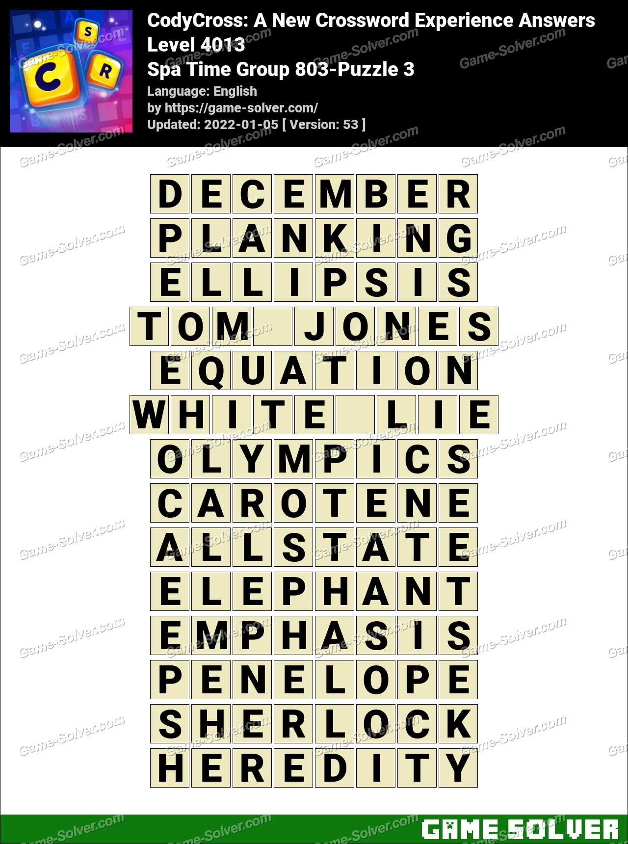 Codycross Spa Time Group 803-Puzzle 3 Answers • Game Solver