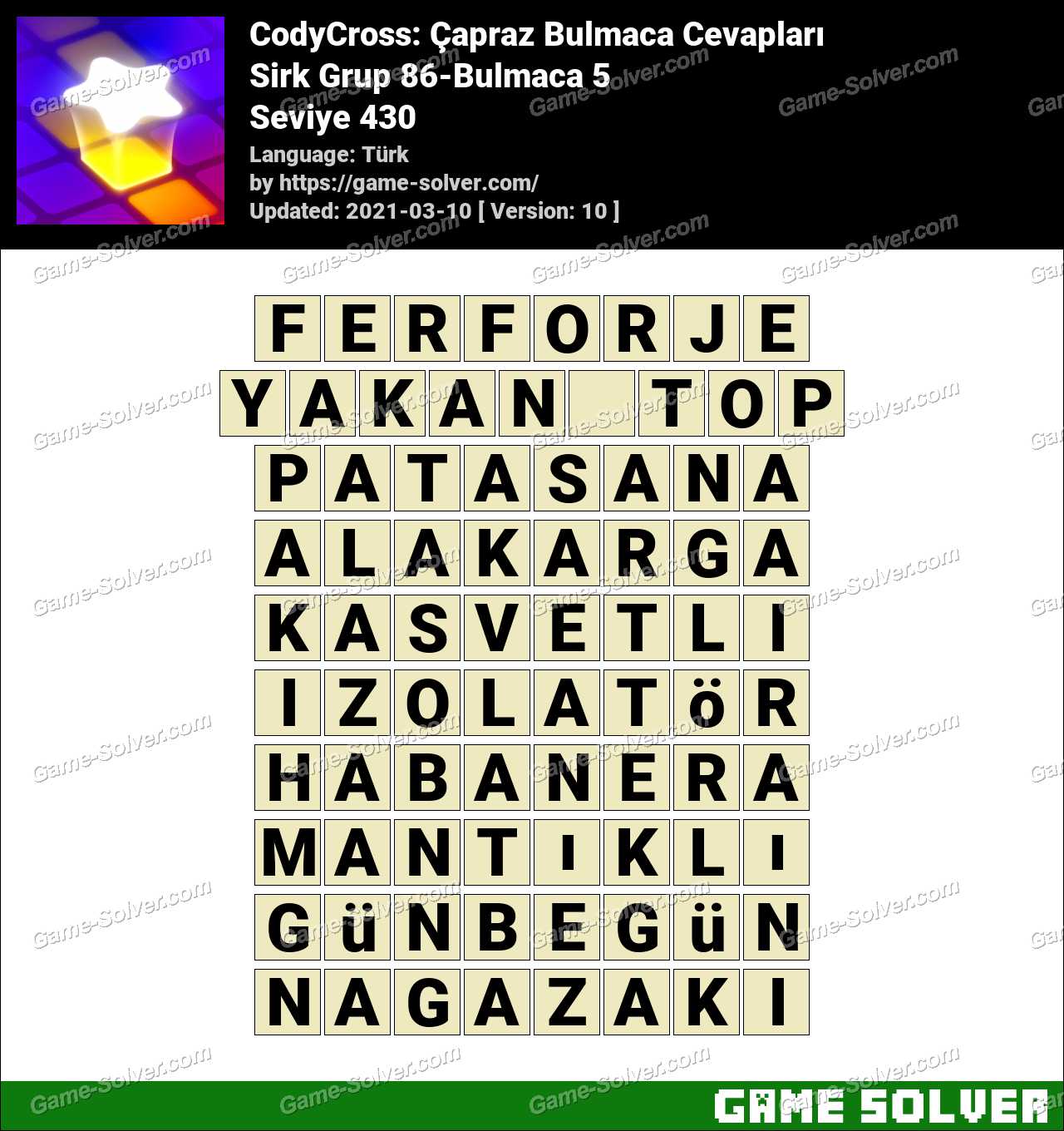 Codycross Sirk Grup 86 Bulmaca 5 Cevaplari Game Solver