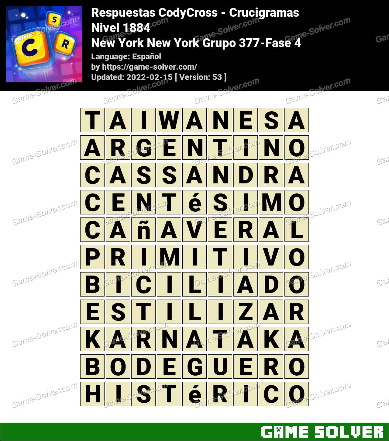 Respostas CodyCross New York, New York! Grupo 368-Fase 4 • Game Solver