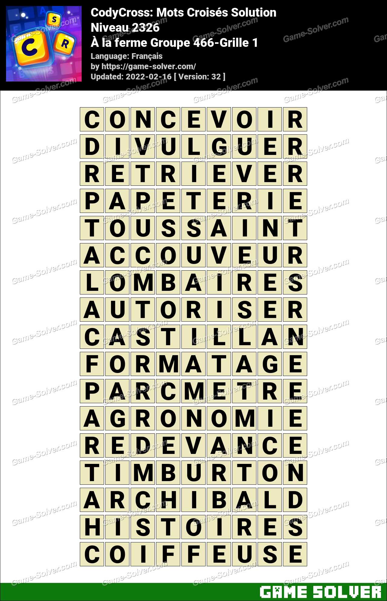Science De L Agriculture Et De L élevage Codycross