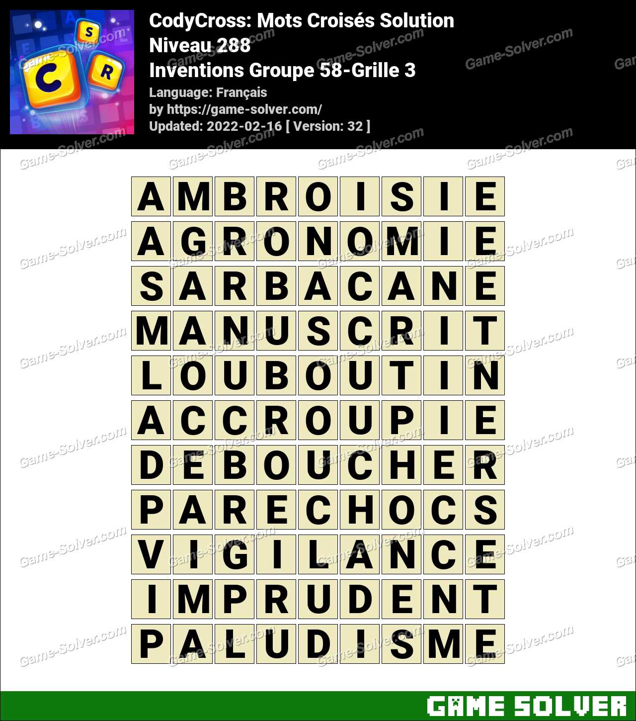 Science De L Agriculture Et De L élevage Codycross CodyCross Inventions Groupe 58-Grille 3 Solution • Game Solver