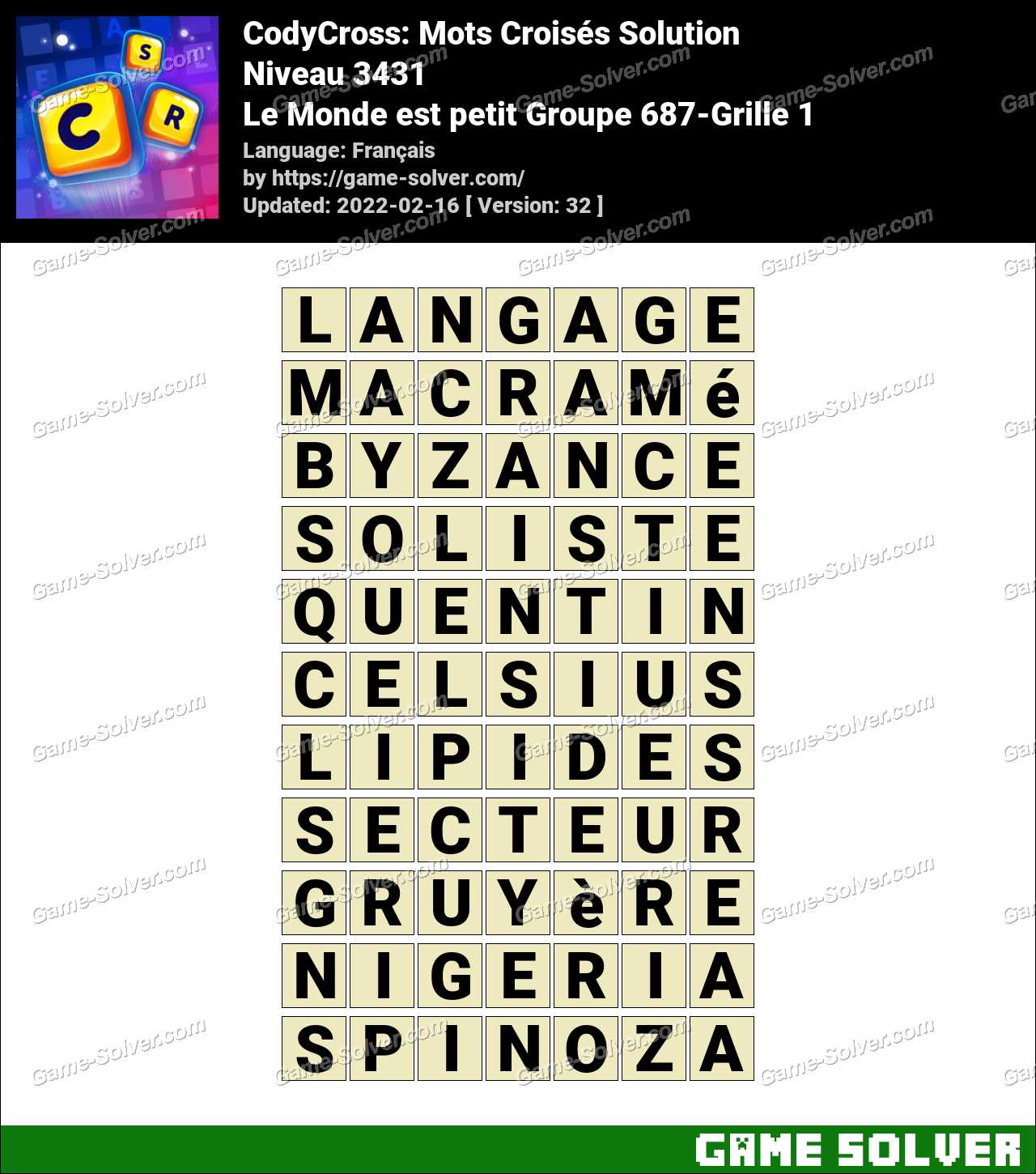 Technique De Tissage à Base De Ficelles Nouées CodyCross Le Monde est petit Groupe 687-Grille 1 Solution • Game Solver