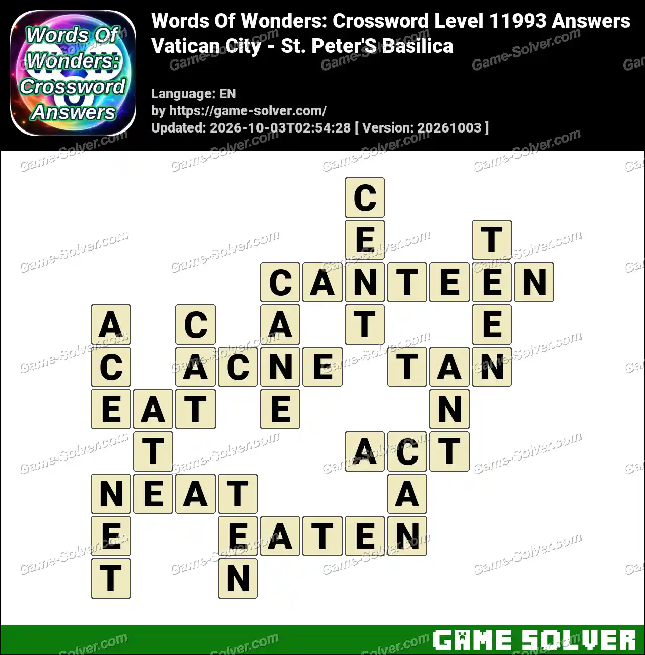 Words Of Wonders: Crossword Level 11993 Answers – Vatican City – St. Peter’S Basilica