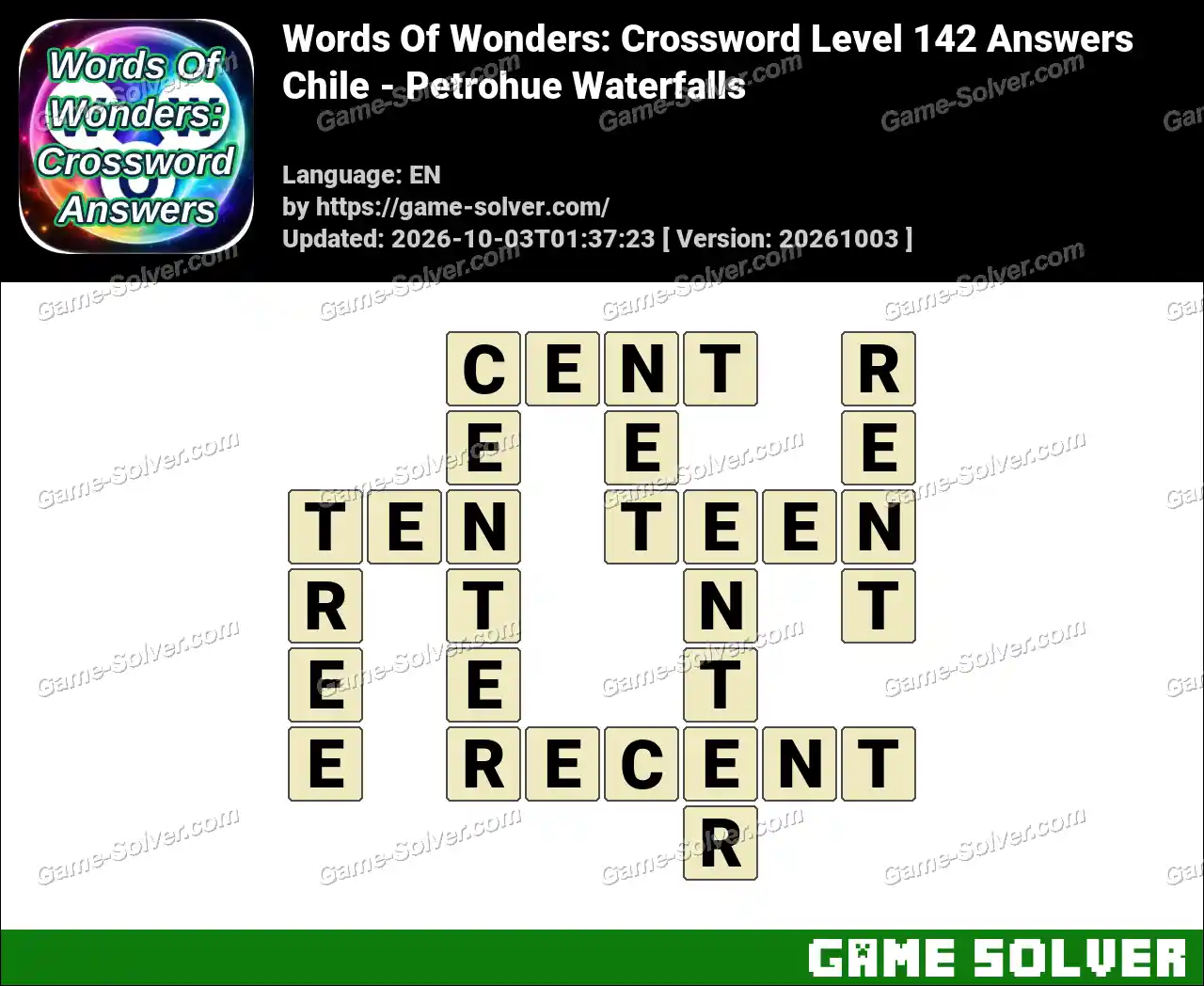 Words Of Wonders: Crossword Level 142 Answers – Chile - Petrohue ...