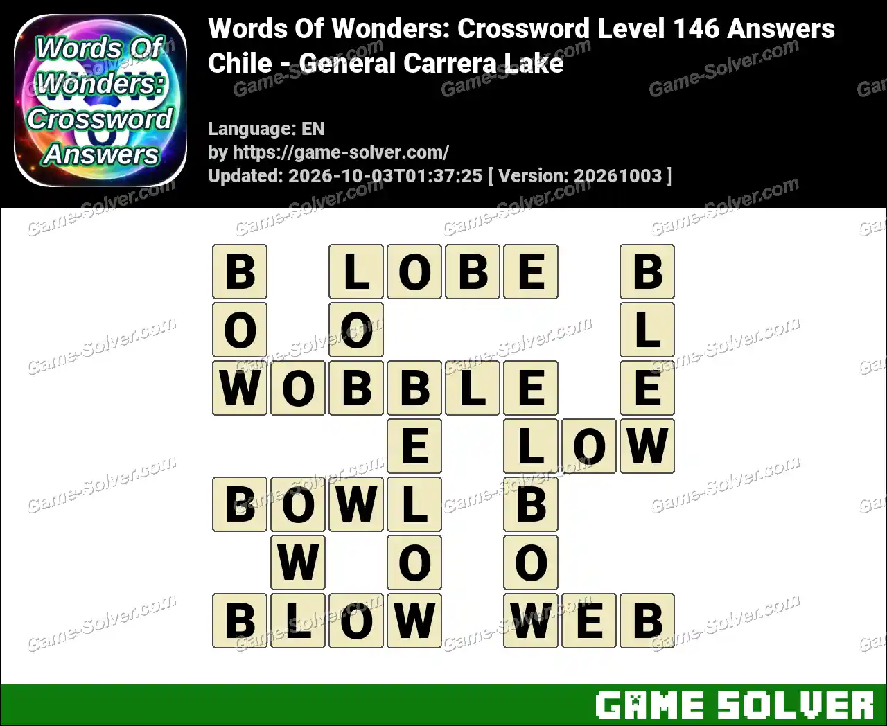 Words Of Wonders: Crossword Level 146 Answers – Chile - General Carrera ...