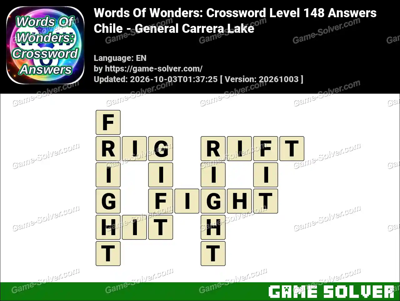 Words Of Wonders: Crossword Level 148 Answers – Chile - General Carrera ...