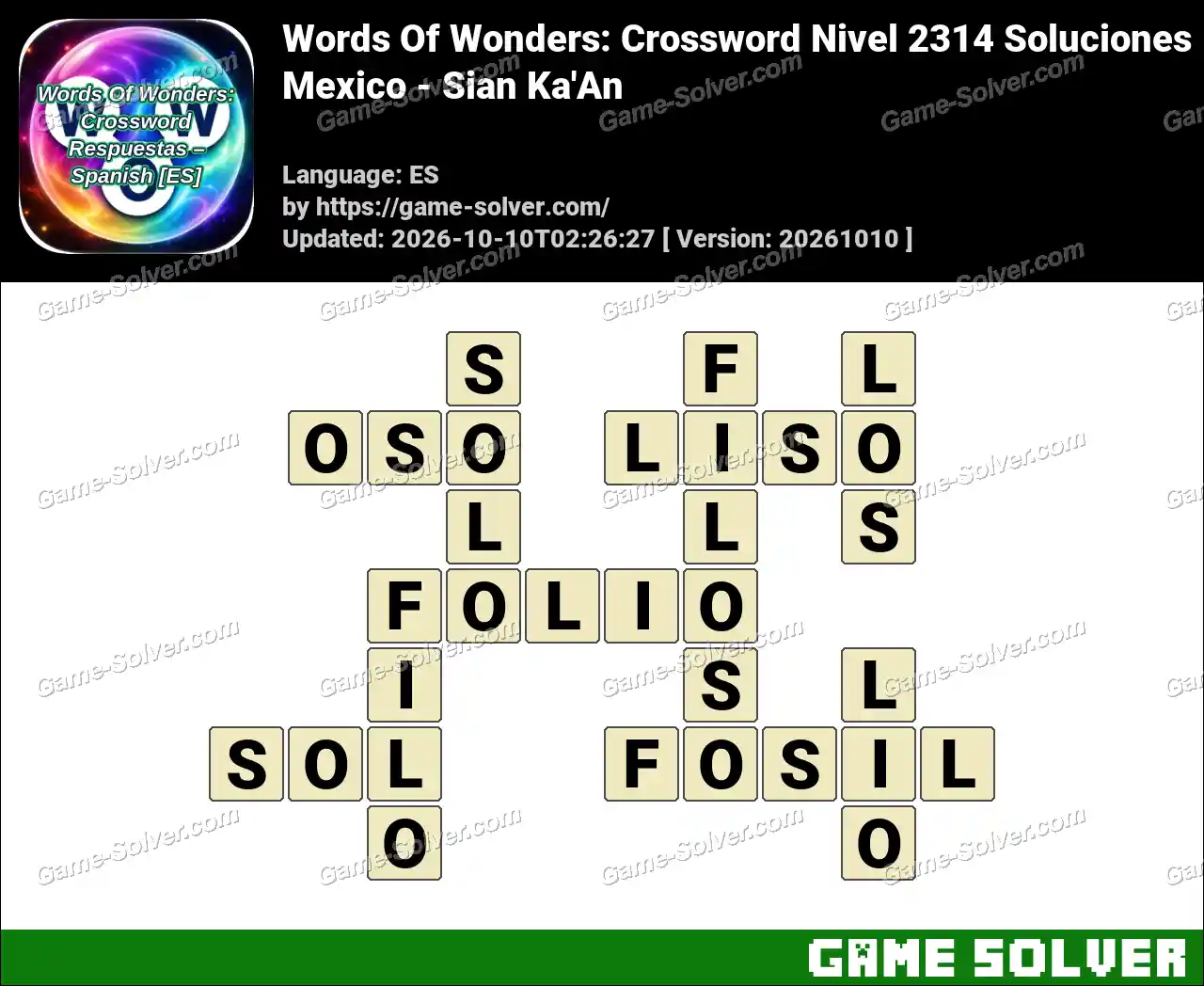 Words Of Wonders: Crossword Nivel 2314 Soluciones – Mexico – Sian Ka’An