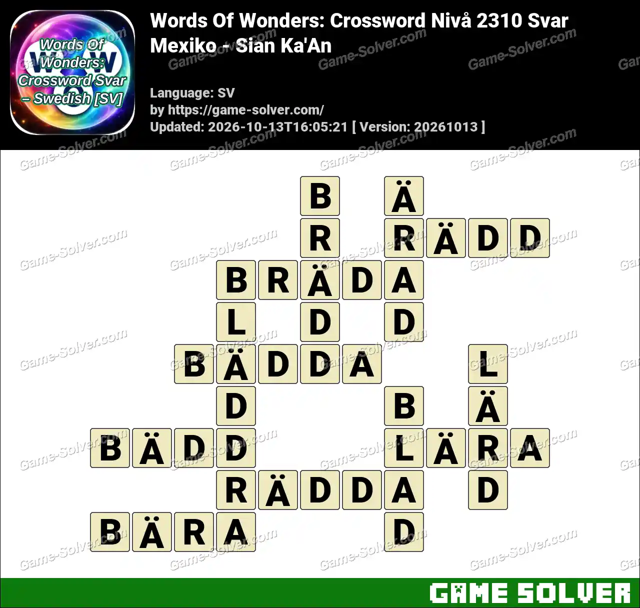 Words Of Wonders: Crossword Nivå 2310 Svar – Mexiko – Sian Ka’An