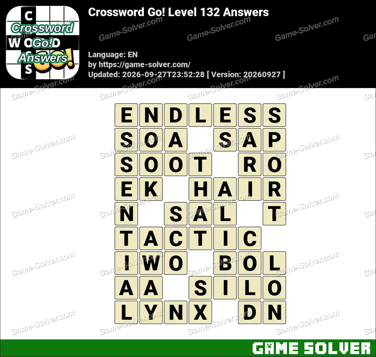 Crossword Go! Level 132 Answers • Game Solver