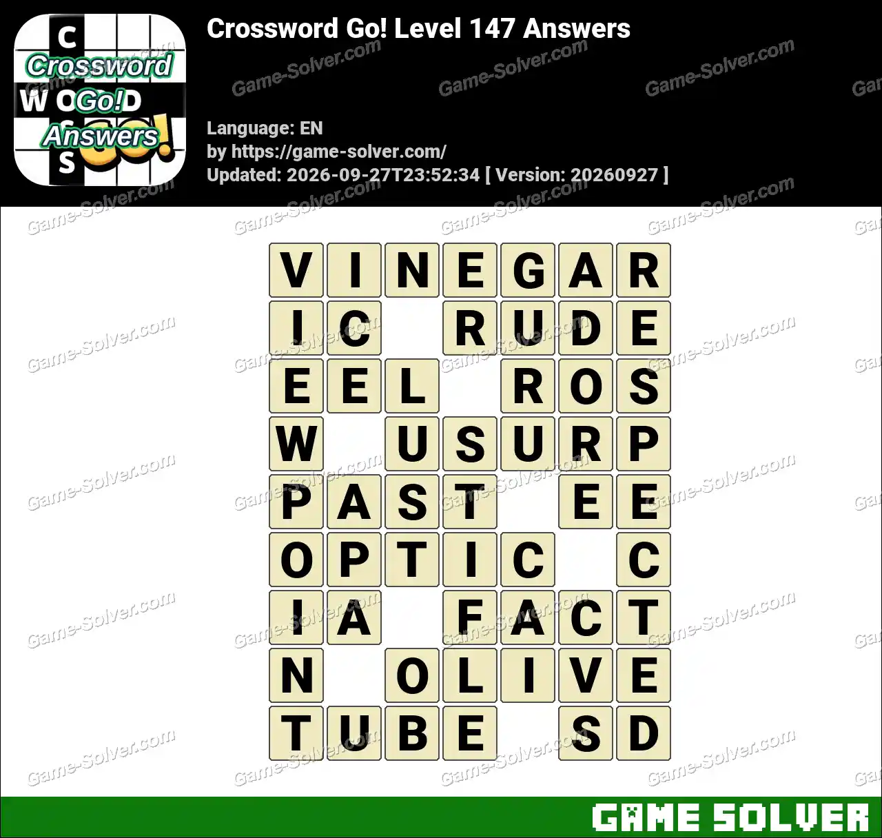 Crossword Go! Level 147 Answers • Game Solver