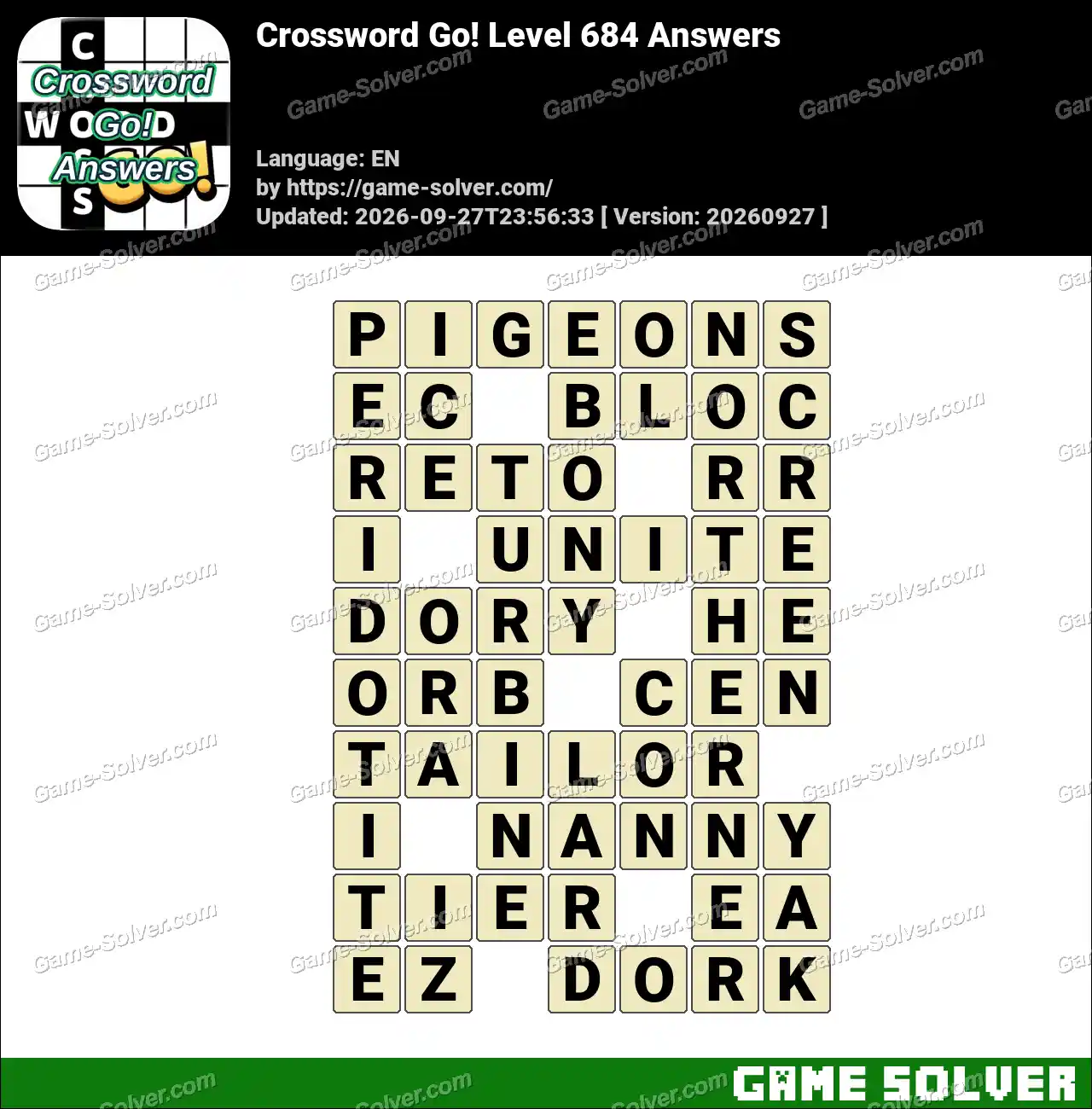 Crossword Go! Level 684 Answers • Game Solver