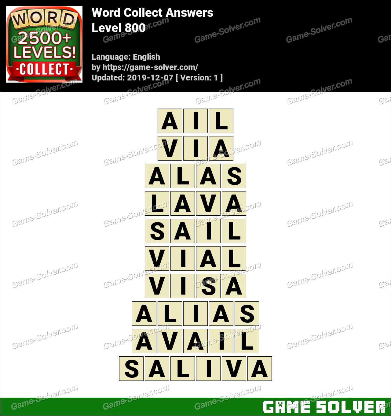 Word Collect Level 800 Answers • Game Solver