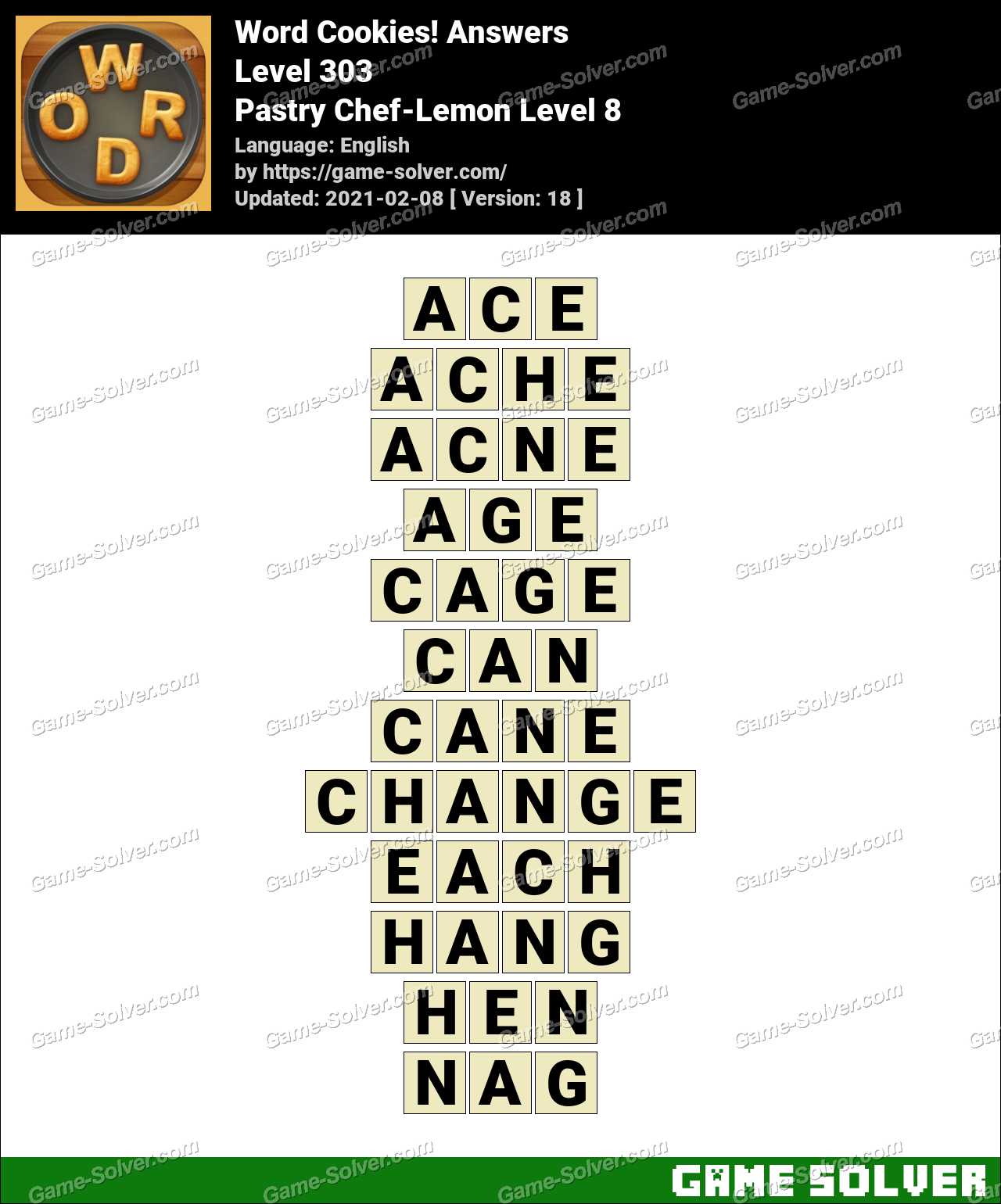 Word Cookies Pastry Chef-Lemon Level 8 Answers • Game Solver