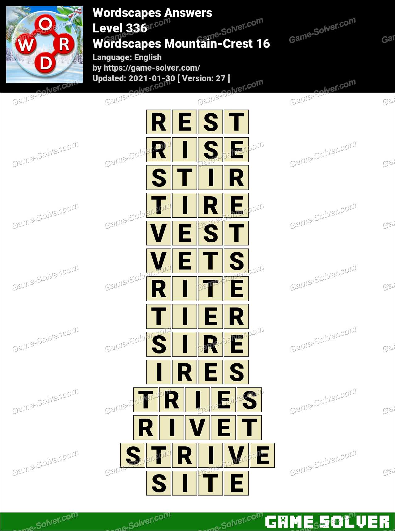 Wordscapes Mountain Crest 16 Answers Game Solver Wordscapes Mountain Crest 16 Answers Game Solver